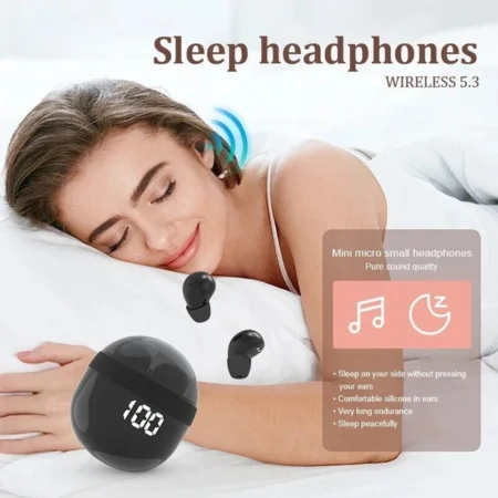Invisible Headphones Bluetooth 5.3 Wireless In-Ear Earphones With Mic Noise Reduction Earbuds Heavy Bass Headset For Smart Phone