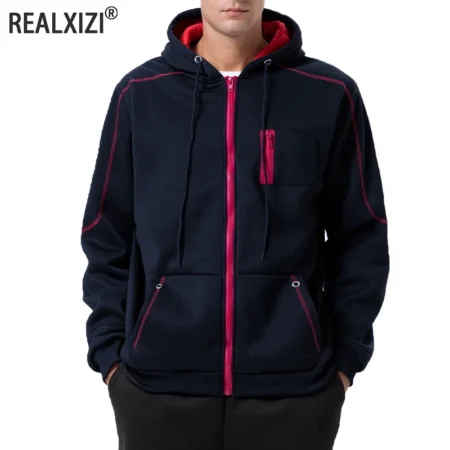 Autumn/Winter Men's Sports Jacket Hoodie Sweatshirt Men Zip-Up Hoodie Jacket Casual Durable Outdoor Lightweight Jacket