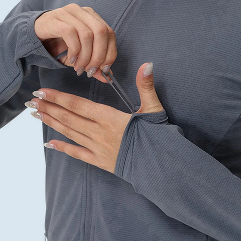 Plus Size UV Protective Hoodie Women - UPF 50+ Summer Lightweight Sunscreen Outerwear Long Sleeve Cover Up