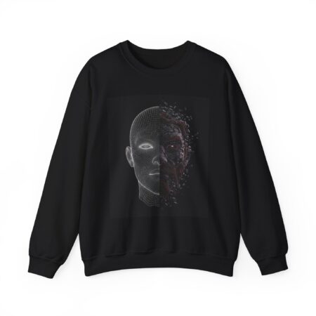 Futuristic Art Sweatshirt for Comfort and Style, Black Fashion Crewneck, Unisex Gift, Casual Layering, Unique Streetwear, Cool Graphic [...]